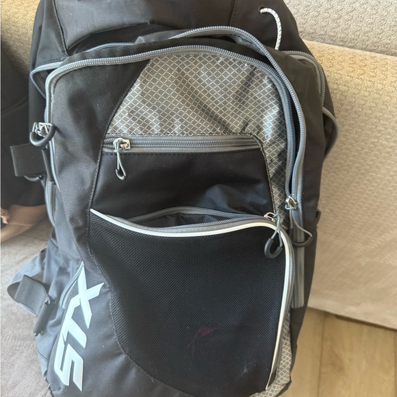 Black and Gray Unisex Lacrosse Backpack - Picture 1 of 3